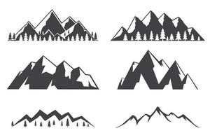 Set of mountains icons isolated on white background. vector