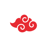 élément de nuage rouge chinois pour décorer le nouvel an chinois png
