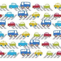 pattern car, taxi and bus vector. Funny illustration for kids vector