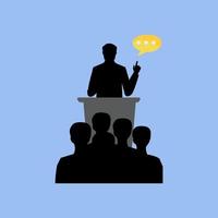 public speaking vector Illustration with blue background