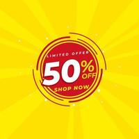 discount up to 50 percent off special offer template vector illustration