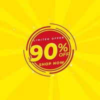 discount up to 90 percent off special offer template vector illustration