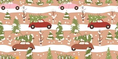 Winter and Christmas Themed Seamless Pattern vector