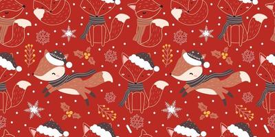 Winter and Christmas Themed Seamless Pattern vector