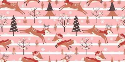 Winter and Christmas Themed Seamless Pattern vector