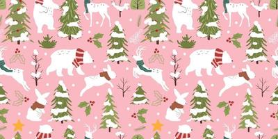 Winter and Christmas Themed Seamless Pattern vector