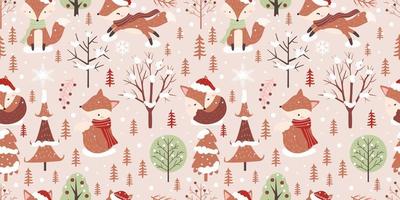 Winter and Christmas Themed Seamless Pattern vector