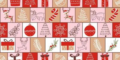 Winter and Christmas Themed Seamless Pattern vector