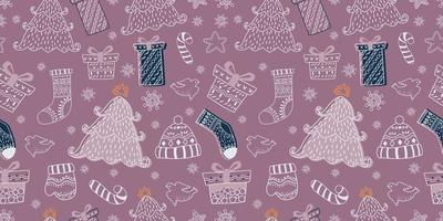 Winter and Christmas Themed Seamless Pattern vector