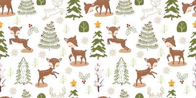 Winter and Christmas Themed Seamless Pattern vector