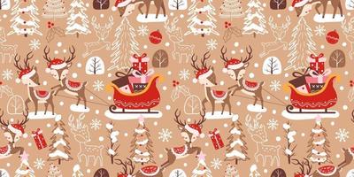 Winter and Christmas Themed Seamless Pattern vector