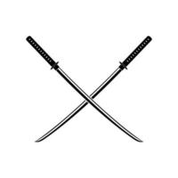 Crossed Samurai Swords vector