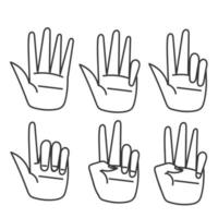 hand drawn doodle Hand gesture collection illustration vector