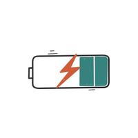 hand drawn doodle battery charging illustration icon isolated vector