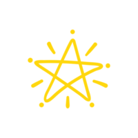 hand drawn star collection simple design png