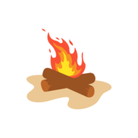 bonfire. Setting up a campfire To socialize in the night of the hikers Isolated on background png