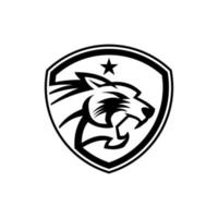 tiger shield gaming tactical logo design vector