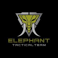 Elephant Tactical  military badge  logo design illustration Template