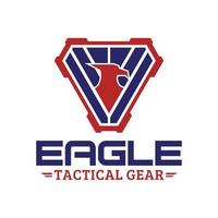 Eagle Head tactical triangle gear vector  logo design illustration template