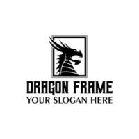 dragón marco logo diseño shiluiete ilustración vector