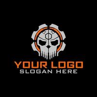 Tactical military Skull Gear design armory squadrone team in shield logo template vector