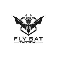 Tactical military flying bat logo design vector