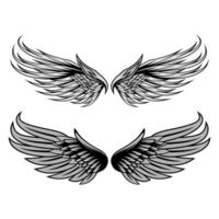 Wings Set isolated vector design