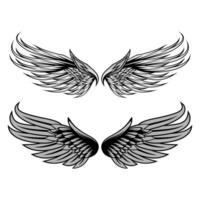 Wings Set isolated vector design