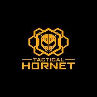 Hornet Hexagon Tactical military logo design vector