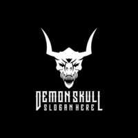 Ilustración de vector de diseño de logotipo de cráneo de demonio