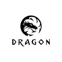 Ilustración de vector de plantilla de logotipo de dragón circular