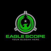 Eagle Scope logo design illustration template vector