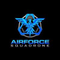 diseño del logotipo del escuadrón de la fuerza aérea del águila táctica vector