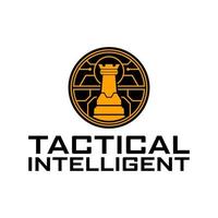 Rook Tactical Intelligent military logo design vector illustration