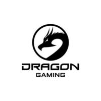 Dragon circle gaming logo design isolated vector