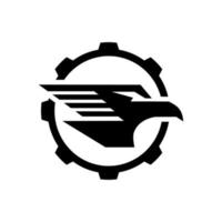 Eagle military gear  logo design template vector