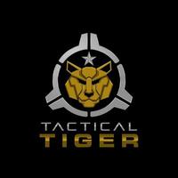 plantilla de diseño de logotipo militar tatical de cabeza de tigre vector