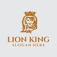 plantilla de ilustración de diseño de logotipo de vector de rey de león