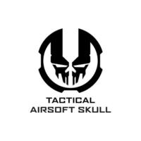 logotipo del cráneo del airsoft vector