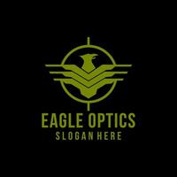 eagle optics vector  logo design illustration template