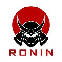 Ronin samurai circle logo design icon vector