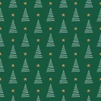 simple christmas tree pattern on green background vector