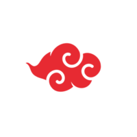 chinese red cloud element for decorating the Chinese New Year png