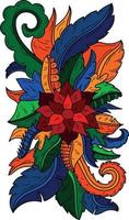 objeto de hoja de flor de planta abstracta colorida para decoración, plantilla, adorno vector