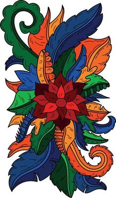 colorful abstract plant flower leaf object for decoration, template, ornament