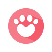 Dog and cat paws with sharp claws. cute animal footprints png