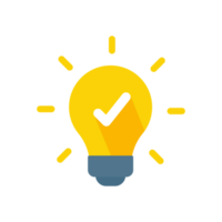 Light bulb icon. Light bulb ideas and creativity. Analytical Thinking for Innovation Processing png