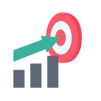 arrow pointing towards the target The concept of striving for success png
