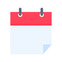 Calendar icon. A red calendar for reminders of appointments and important festivals in the year. png