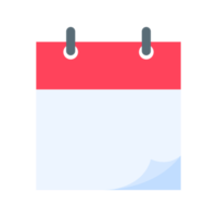 Calendar icon. A red calendar for reminders of appointments and important festivals in the year. png